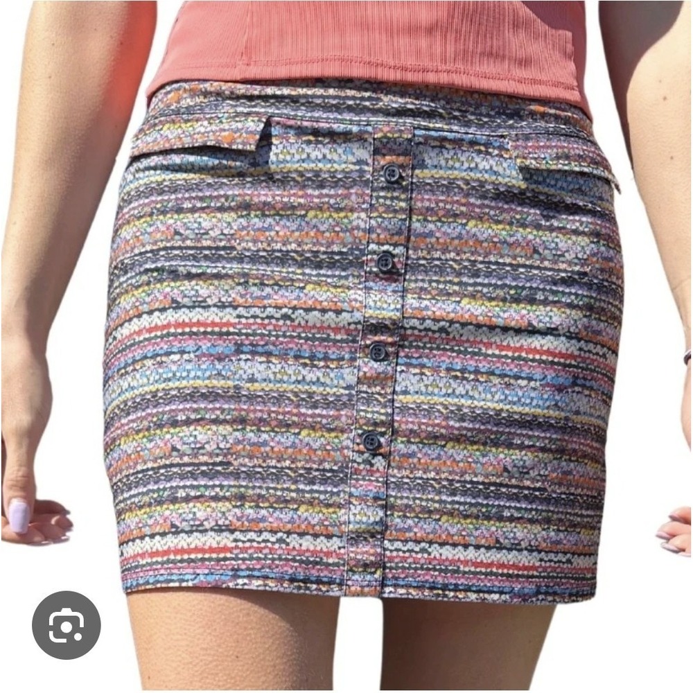 Foray Golf Button‎ Placket Skort Boucle Print Multicolor Golf Skirt Skort Size M